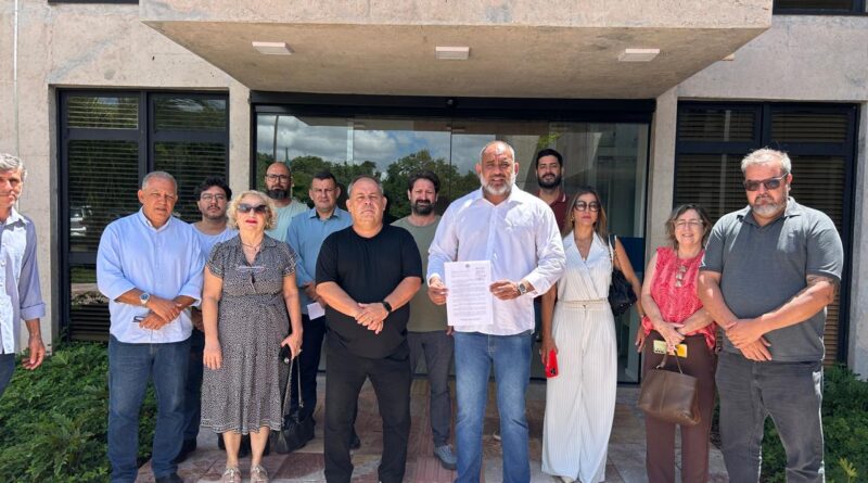 Fórum dos Servidores, Feserp e Fetems unem forças em defesa da Cassems e saúde do funcionalismo público em mobilização na Governadoria e ALEMS