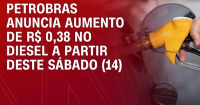 Petrobras anuncia aumento de R$ 0,38 no diesel a partir deste sábado (14)