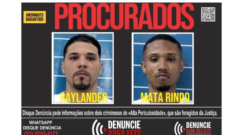 “Mata Rindo” e “Raylander” não voltam à prisão após Dia das Mães “Mata Rindo” e “Raylander” não voltam à prisão após Dia das Mães