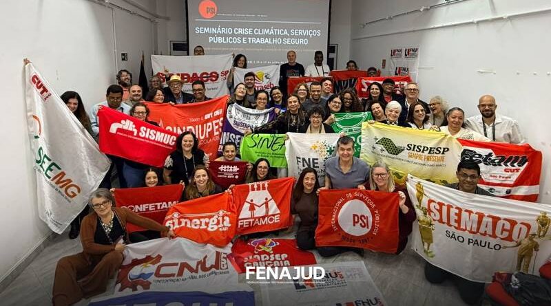 Fenajud participa de seminário sobre crise climática e trabalho seguro promovido pela Internacional de Serviços Públicos – PSI Fenajud participa de seminário sobre crise climática e trabalho seguro promovido pela Internacional de Serviços Públicos – PSI