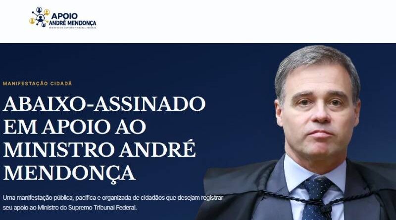 Abaixo-assinado em apoio a André Mendonça alcança mais de 451 mil assinaturas