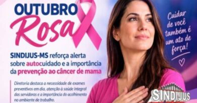 Outubro Rosa: SINDIJUS-MS reforça mobilização sobre autocuidado e a importância da prevenção ao câncer de mama